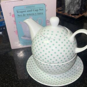 Ernesto Polka Dot Teapot and Cup Set NIB